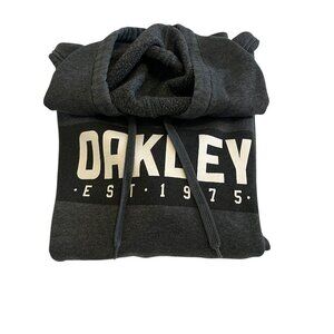 Oakley Men’s Hoodie Sweatshirt Pullover Black Gray Logo 1975 Regular Size XXL